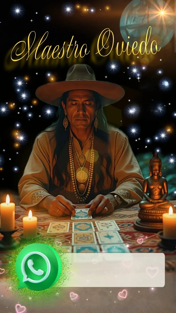 Maestro Oviedo en lectura espiritual con cartas y velas