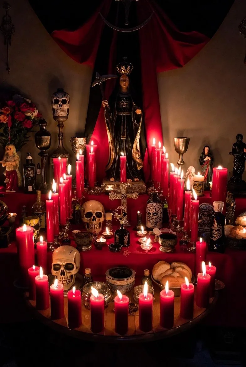 Trabajo espiritual ancestral en altar ceremonial